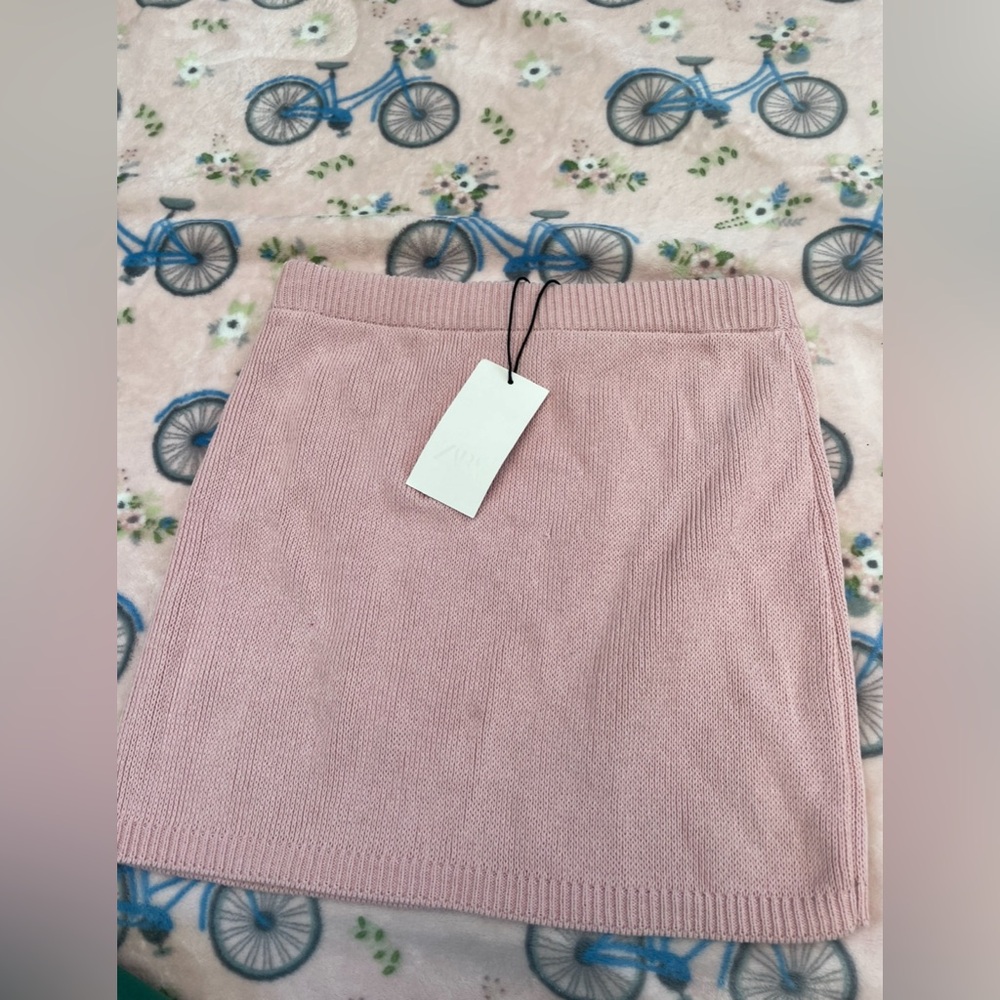 NWT ZARA Light Pink Knit Skirt